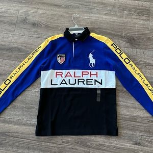 Polo Ralph Lauren Alpine Ski Large Pony Rugby Shirt men L & XL Custom Slim Fit